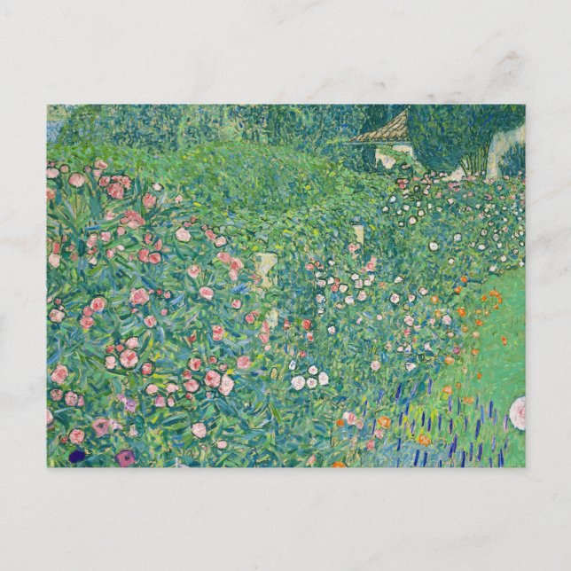 Klimt Floral Italienische Landschaft Jugendstil Postkarte (Vorderseite)