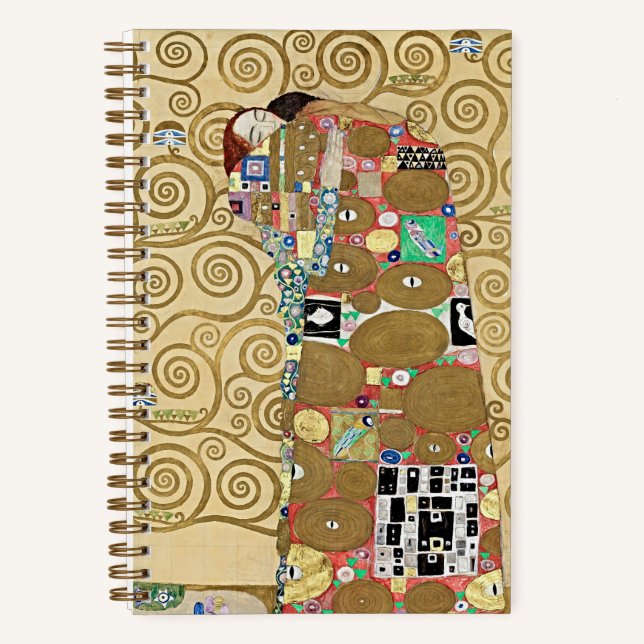 Klimt Fulfillment Art Nouveau Notebook Notizbuch (Vorderseite)