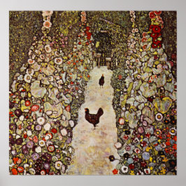 Klimt Garden mit Roosters Poster