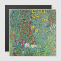 Klimt - Garten, Sonnenblumen Magnetkarte