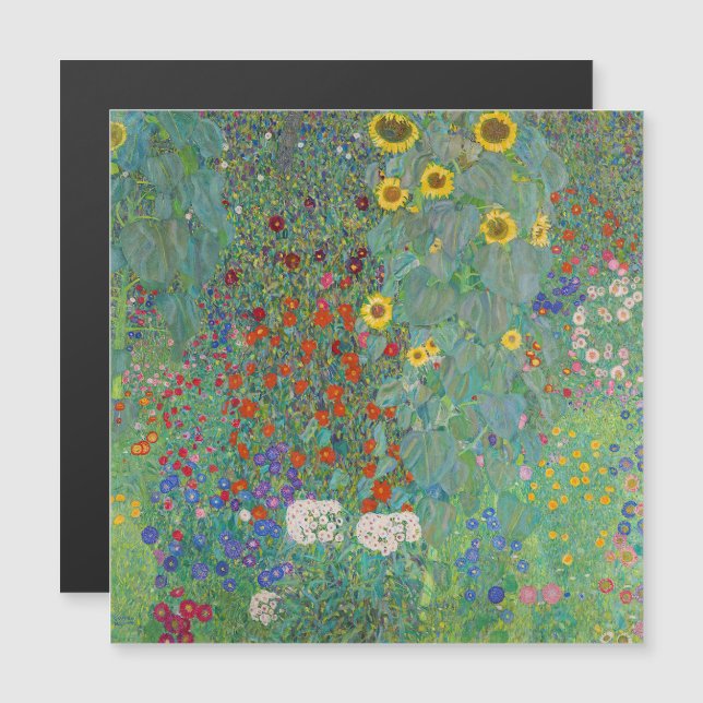 Klimt - Garten, Sonnenblumen Magnetkarte (Vorne/Hinten)