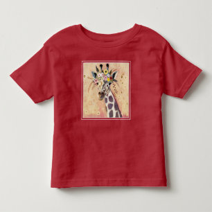 Klimt Giraffe   geschmückt in den Blumen Kleinkind T-shirt