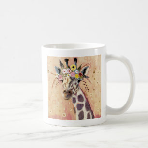 Klimt Giraffe In Blume verziert Kaffeetasse