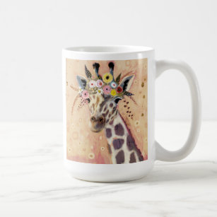 Klimt Giraffe   In Blume verziert Kaffeetasse