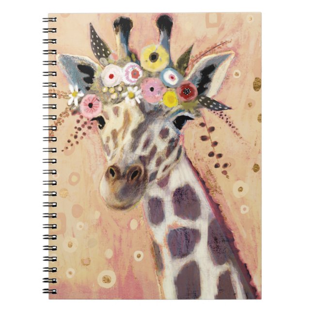 Klimt Giraffe | In Blume verziert Notizblock (Vorderseite)