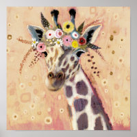 Klimt Giraffe | In Blume verziert