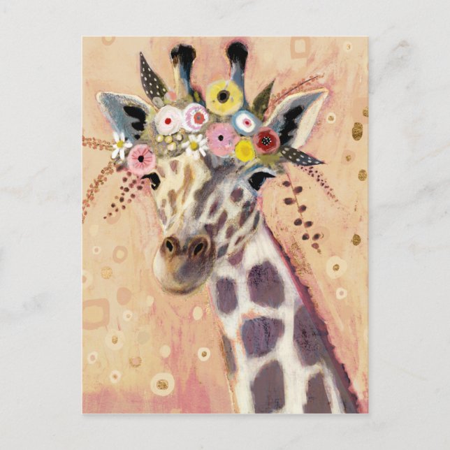 Klimt Giraffe | In Blume verziert Postkarte (Vorderseite)