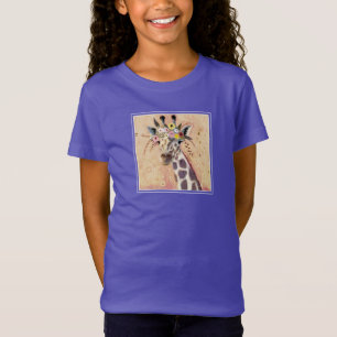 Klimt Giraffe   In Blume verziert T-Shirt