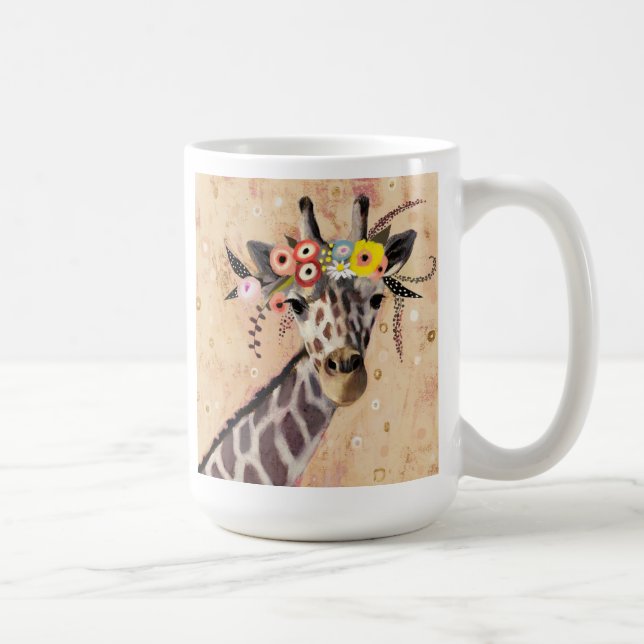 Klimt Giraffe | Krone der Blume Kaffeetasse (Rechts)