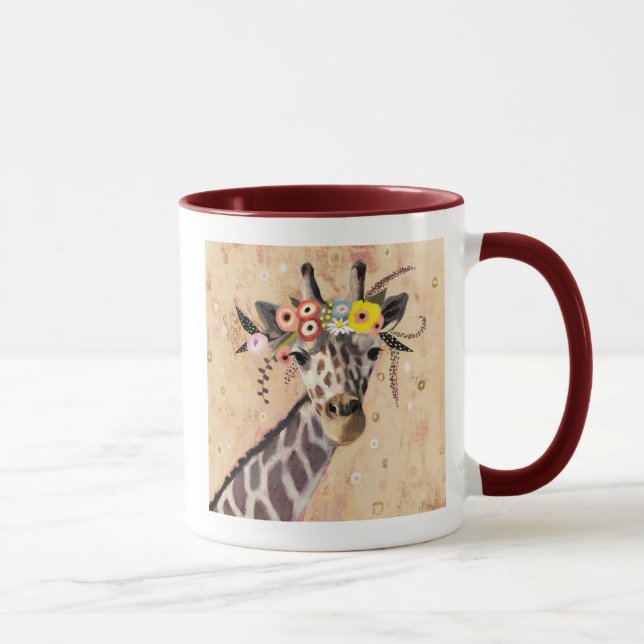 Klimt Giraffe | Krone der Blume Tasse (Rechts)