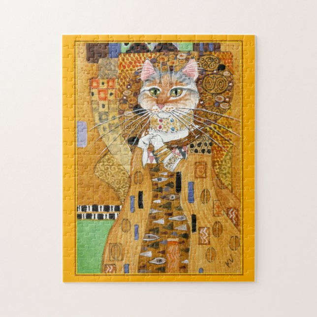 Klimt Gold Cat Spoof Puzzle (Vertikal)