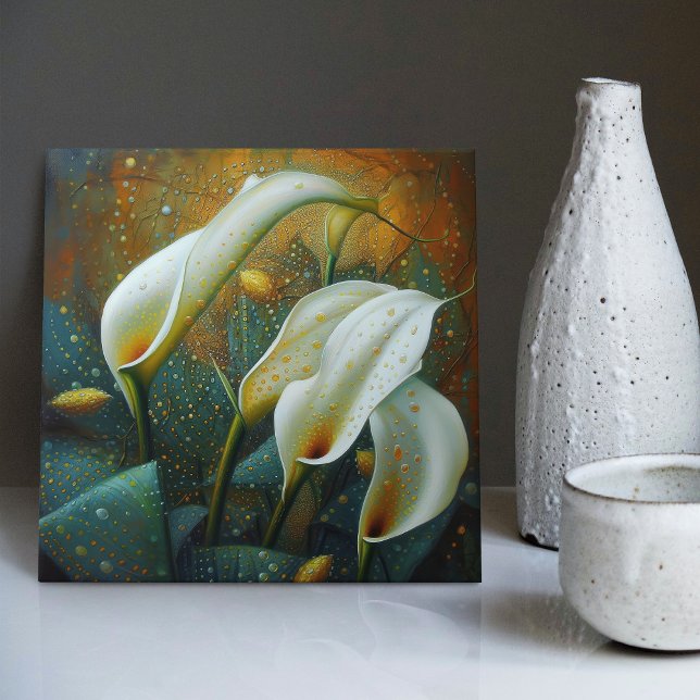 Klimt Golden Calla Lilies Splash & Spa Tamaro Fliese (Von Creator hochgeladen)