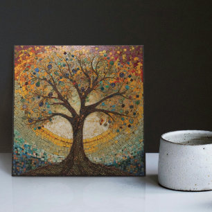 Klimt Goldener Baum des Lebens Abstrakter Jugendst Fliese