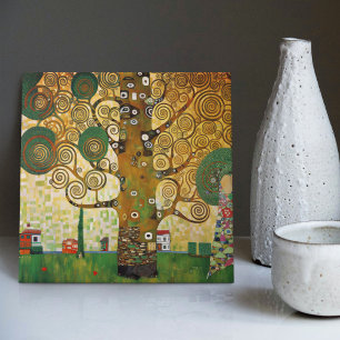 Klimt Goldener Lebensbaum Art Nouveau abstrakt Fliese