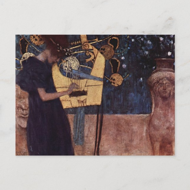 Klimt Gustav die Musik Postkarte (Vorderseite)