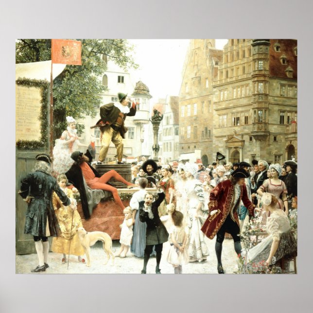 Klimt Hanswurst Theaterszene Print Poster (Vorne)