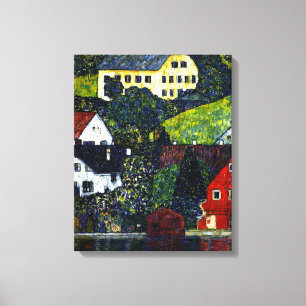 Klimt - Häuser in Unterach am Attersee Leinwanddruck