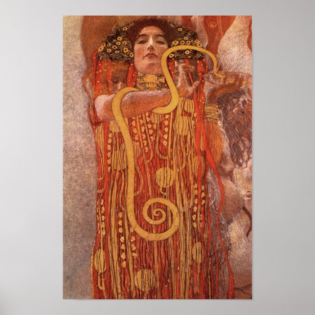 Klimt Hygieia Kunst, Dichtung und Musik Poster (Vorne)