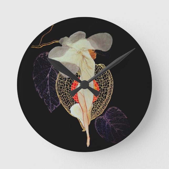 Klimt-Inspired Surreal Collage Runde Wanduhr (Vorderseite)