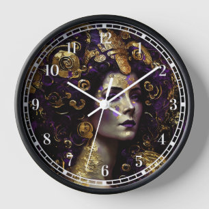 Klimt Inspiriert Königin Goddess Clock Uhr