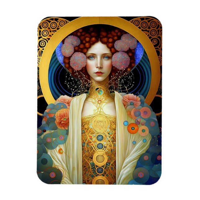 Klimt Inspiriert Königin Goddess Fantasy Art Magnet (Vertikal)