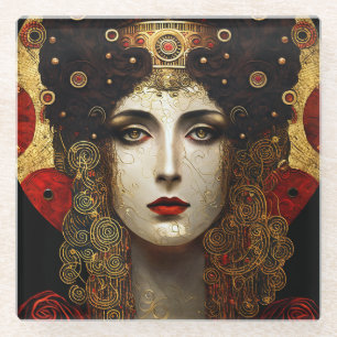 Klimt Inspiriert Königin Goddess Glasuntersetzer