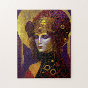 Klimt Inspiriert Königin Goddess Jigsaw Puzzle