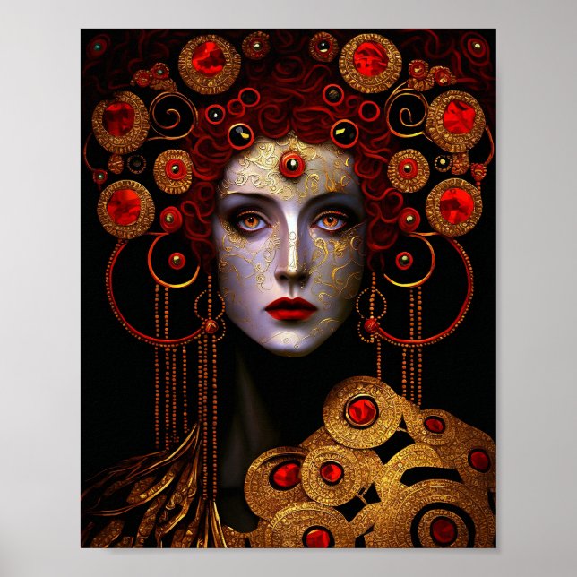 Klimt Inspiriert Königin Goddess Poster (Vorne)