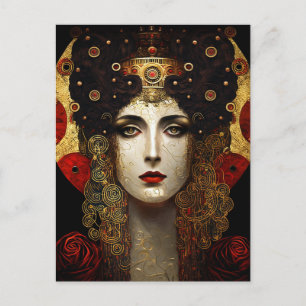 Klimt Inspiriert Königin Goddess Postkarte