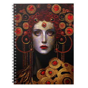 Klimt Inspiriert Queen Goddess Fantasy Art Noteboo Notizblock