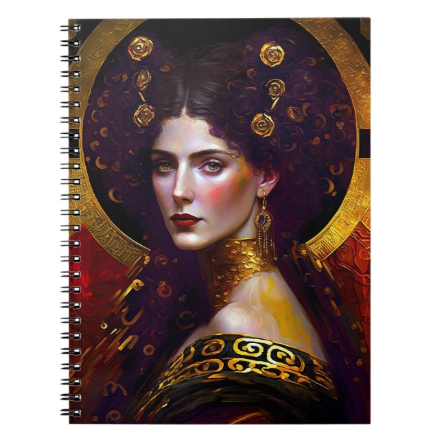 Klimt Inspiriert Queen Goddess Notebook Notizblock (Vorderseite)