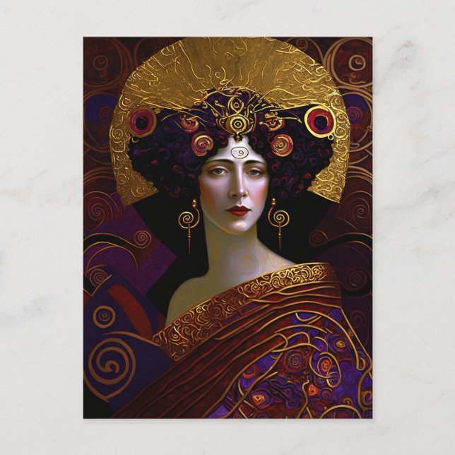 Klimt Inspiriert Queen Goddess Postcard Postkarte (Vorderseite)