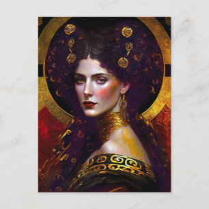Klimt Inspiriert Queen Goddess Postcard Postkarte