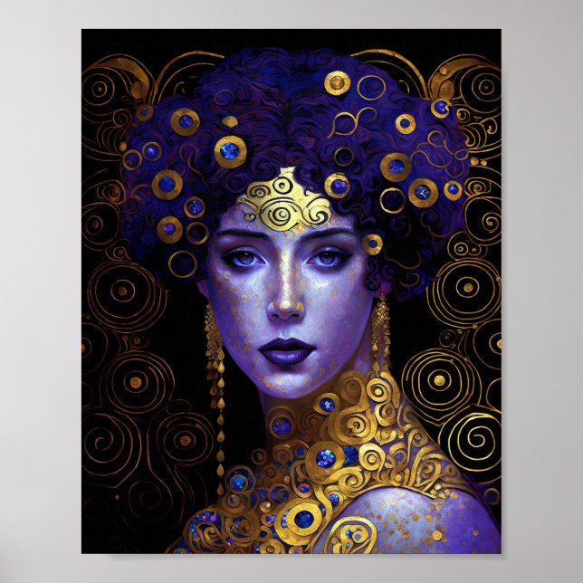 Klimt Inspiriert Queen Goddess Poster (Vorne)