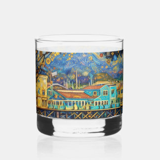 Klimt-inspirierte Golden Monterey Harbor Dreams Whiskyglas