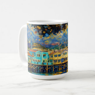 Klimt-inspirierte Golden Monterey Harbour Träume Kaffeetasse