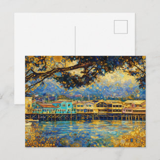 Klimt-inspirierte Golden Monterey Harbour Träume Postkarte