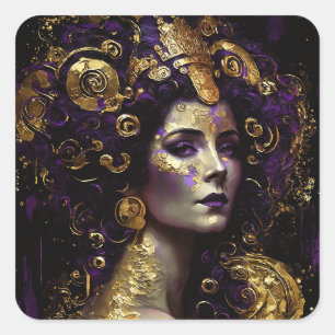 Klimt Inspirierte Queen Goddess Square Sticker