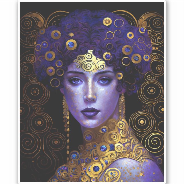 Klimt Inspirierte Queen Goddess Sticker (Vorderseite)