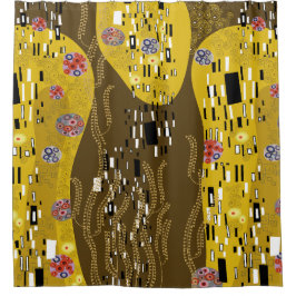 Klimt Inspiriertes Goldenes Muster Jugendstil Duschvorhang