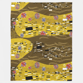 Klimt Inspiriertes Goldenes Muster Jugendstil Fleecedecke
