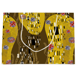 Klimt Inspiriertes Goldenes Muster Jugendstil Große Geschenktüte