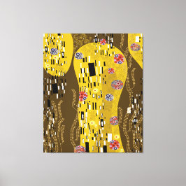 Klimt Inspiriertes Goldenes Muster Jugendstil Leinwanddruck