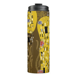 Klimt Inspiriertes Goldenes Muster Jugendstil Thermosbecher