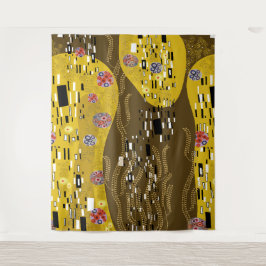 Klimt Inspiriertes Goldenes Muster Jugendstil Wandteppich