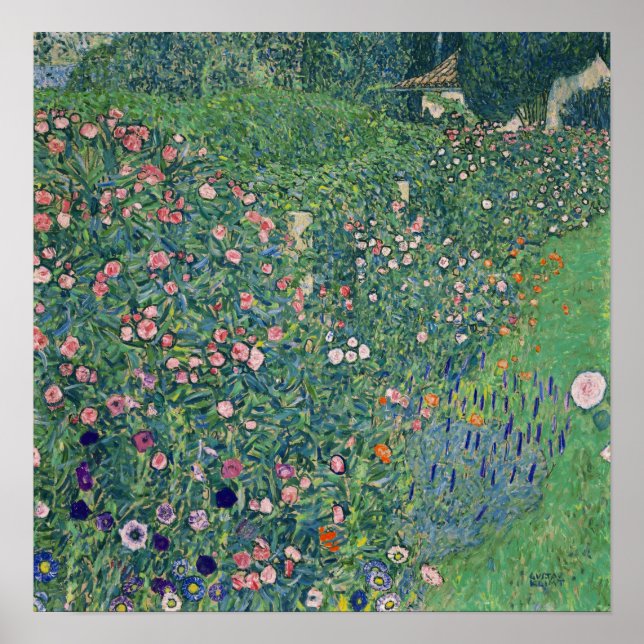 Klimt - Italienische Gartenlandschaft 1913 Poster (Vorne)
