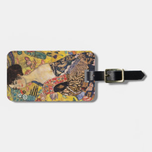 Klimt Lady mit Fan Fine Art Gepäckanhänger