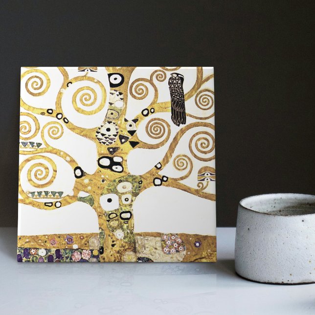 Klimt Lebensbaum Art Nouveau Wanddekoration Fliese (Von Creator hochgeladen)