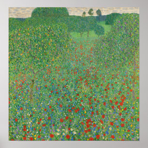 Klimt - Mohnfeld Poster