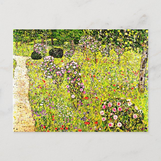 Klimt - Obstgarten mit Rose, Gustav Klimt art Postkarte (Vorderseite)
